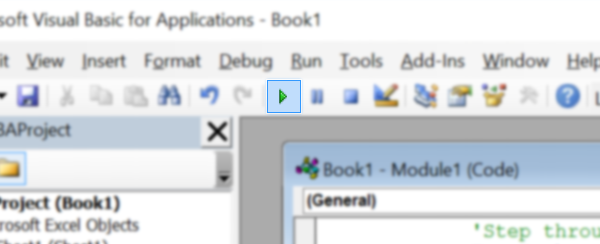 The VBA Run Macro button